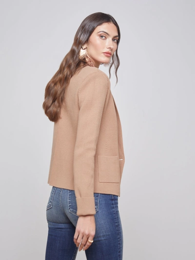 Shop L Agence Sofia Knit Blazer In Ginger Snap