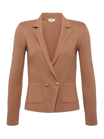 Shop L Agence Sofia Knit Blazer In Ginger Snap