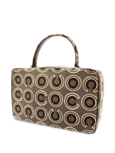 Pre-owned Chanel 2002 Coco Flap Top Handle Bag In Grey