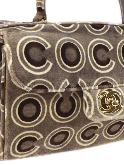 Pre-owned Chanel 2002 Coco Flap Top Handle Bag In Grey