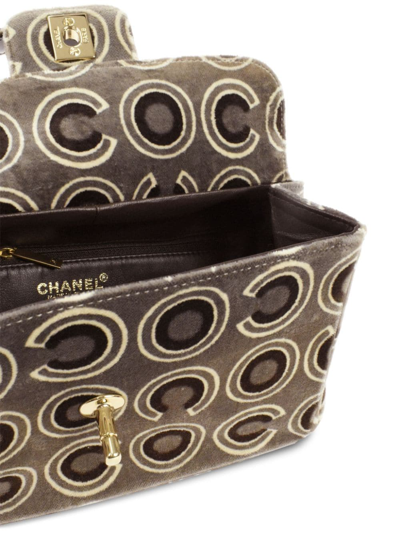 Pre-owned Chanel 2002 Coco Flap Top Handle Bag In Grey
