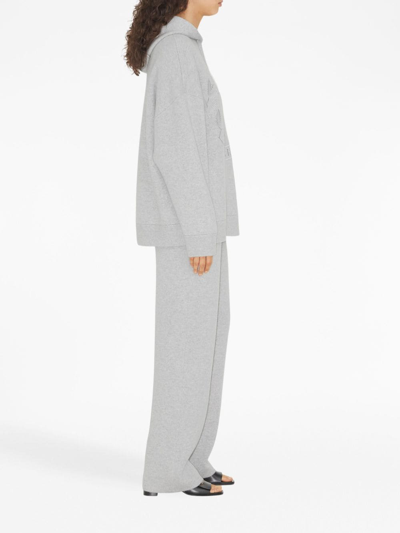 Burberry Oak Leaf Crest Cashmere Blend Oversized Hoodie In Grey