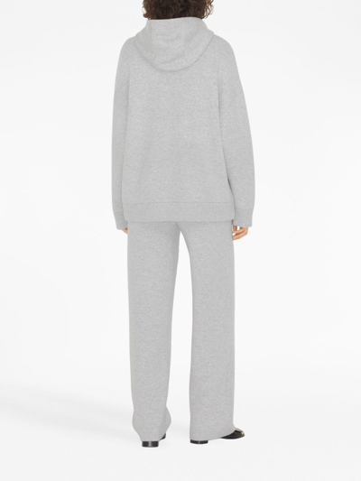 Burberry Oak Leaf Crest Cashmere Blend Oversized Hoodie In Grey