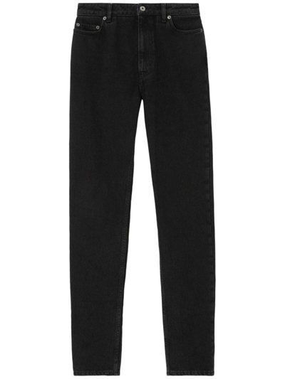 Shop Burberry Mid-rise Slim-fit Jeans In Grey