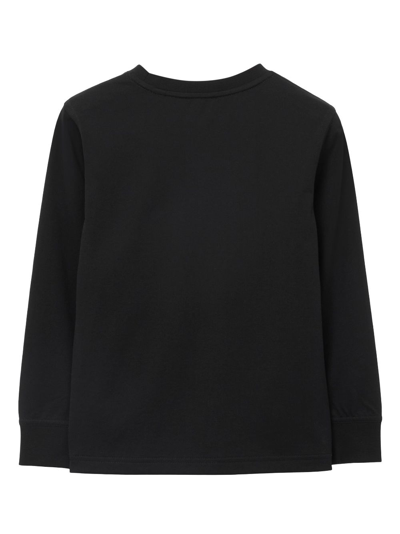 Shop Burberry Ekd-motif Cotton T-shirt In Black