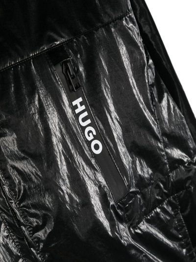 Shop Hugo Logo-detail Hooded Jacket In Black