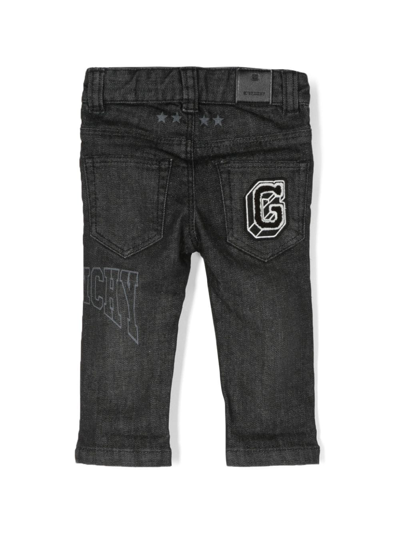 Shop Givenchy Logo-patch Straight-leg Jeans In Black