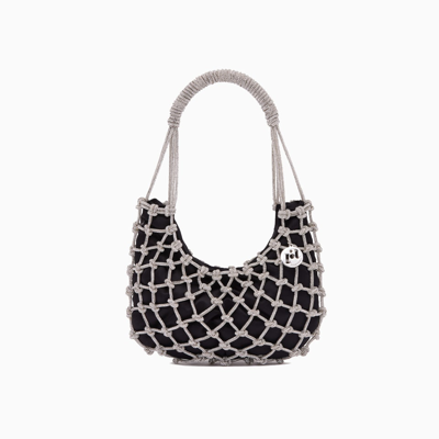 Shop Rosantica Knot Bag In Silver/black
