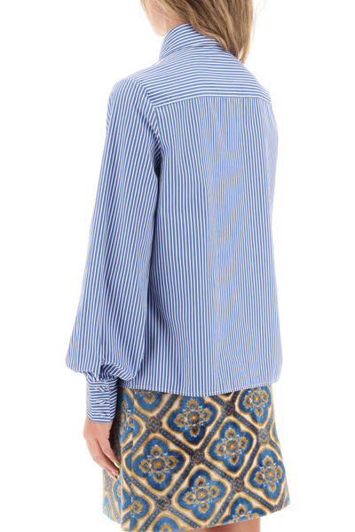 Shop Etro Striped Regular Fit Shirt In Blue (white)