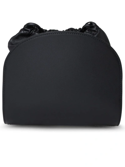 Shop Apc A.p.c. Black Leather Demi-lune Mini Bag