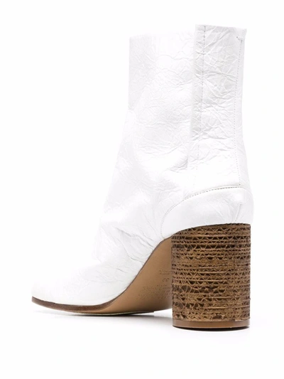 Shop Maison Margiela Tabi Leather Boots In White
