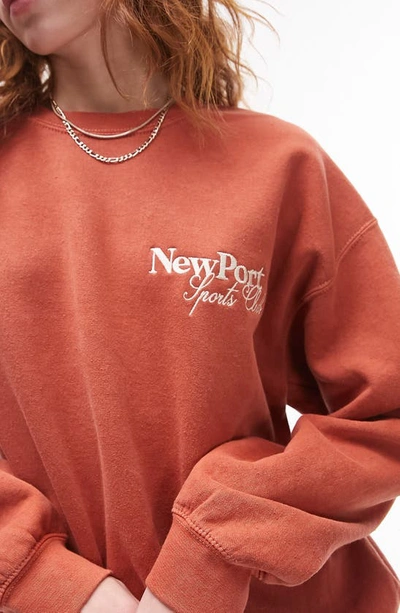 Shop Topshop Newport Sports Club Sweatshirt In Orange