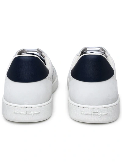 Shop Ferragamo White Leather Sneakers