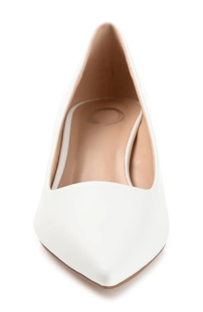 Journee Collection Celica Pointed Toe Pump In White