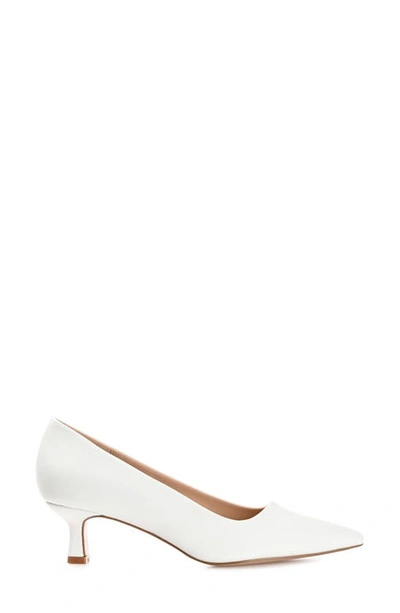 Journee Collection Celica Pointed Toe Pump In White