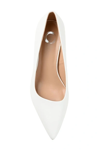Journee Collection Celica Pointed Toe Pump In White