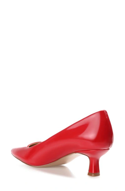 Journee Collection Celica Womens Pointed Closed Toe Kitten Heel Pumps In Patent/ Red