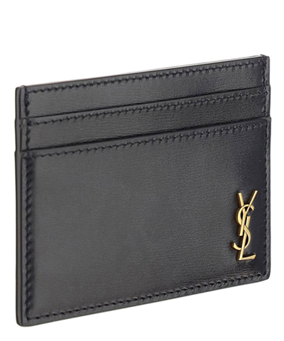 Shop Saint Laurent Credit Card Holder In Black