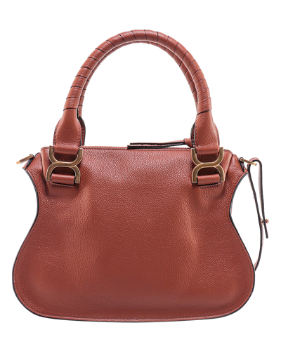 Chloé Marcie Small Leather Handbag With Removable Shoulder Strap In Brown