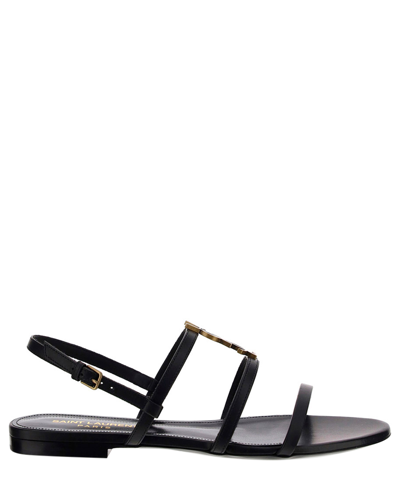 Shop Saint Laurent Cassandra Sandals In Black