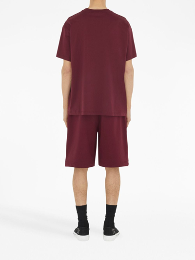 Shop Burberry Ekd Cotton T-shirt In Red