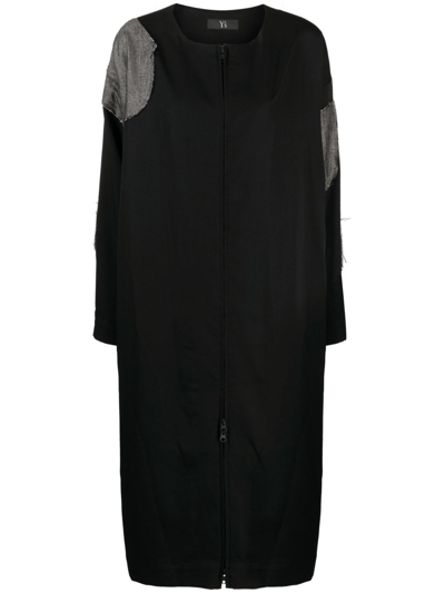 Shop Y's Zip-up Wool Dress In Black