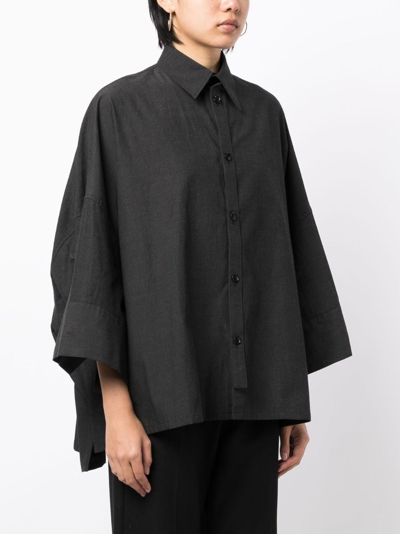 Shop Y's Button-up Oversized Shirt In Black