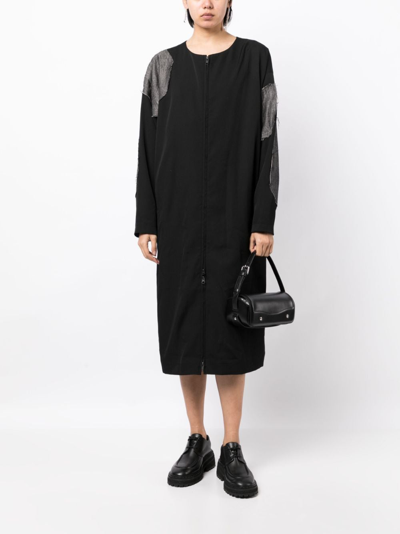 Shop Y's Zip-up Wool Dress In Black