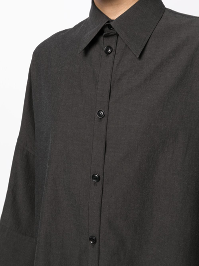 Shop Y's Button-up Oversized Shirt In Black