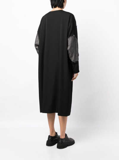 Shop Y's Zip-up Wool Dress In Black