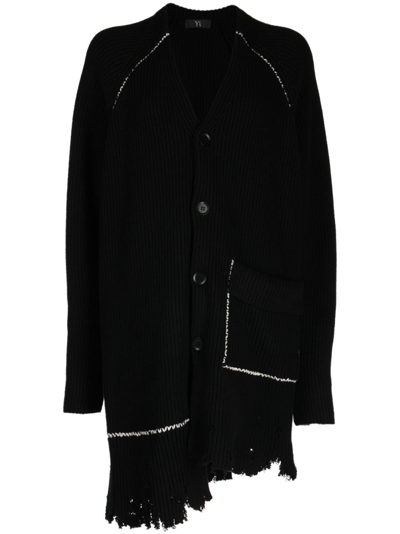 Shop Y's Layered V-neck Cardigan In Black