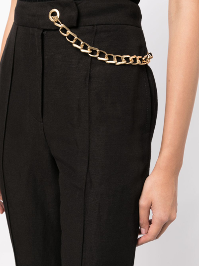 Shop Aje Opal Chain-link Flared Trousers In Black