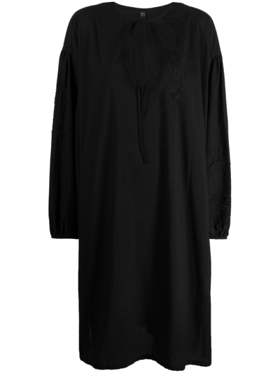Shop Y's Cotton Tunic Midi Dress In Black