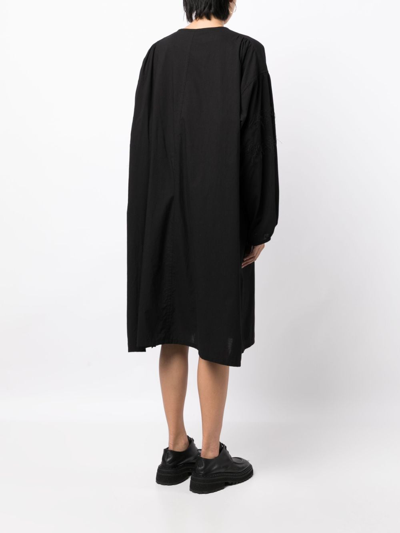Shop Y's Cotton Tunic Midi Dress In Black