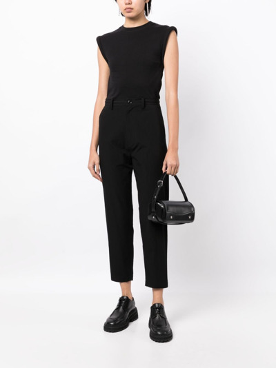Shop Y's High-waisted Cropped Trousers In Black