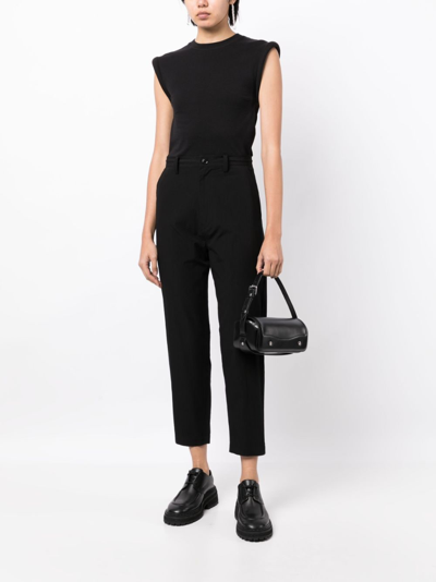 Y's High-waisted Cropped Trousers In Black