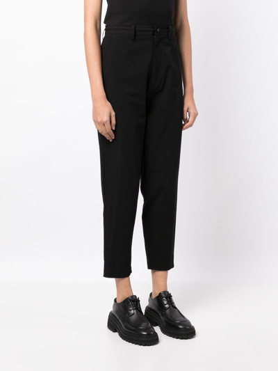 Shop Y's High-waisted Cropped Trousers In Black