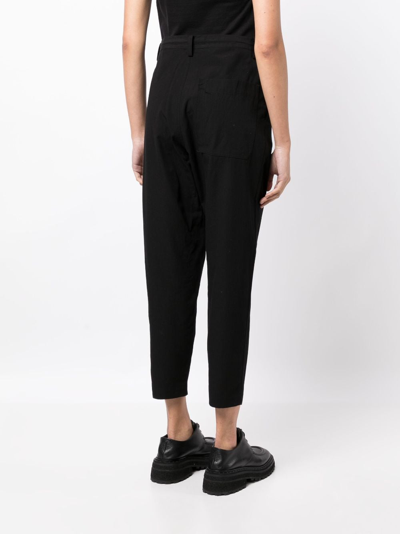 Y's High-waisted Cropped Trousers In Black