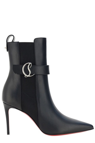 Shop Christian Louboutin Pointed Toe Ankle Boots In Black