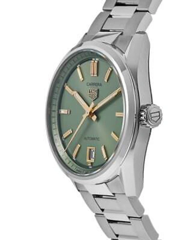 Pre-owned Tag Heuer Carrera Automatic Green Dial Steel Women's Watch Wbn2312.ba0001