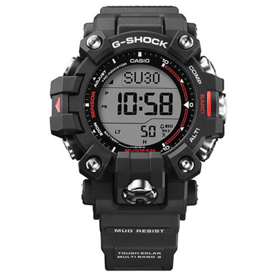 Pre-owned Casio G-shock Master Of Gw-9500-1jf Mudman Radio Solar Carbon Guard Men Watch