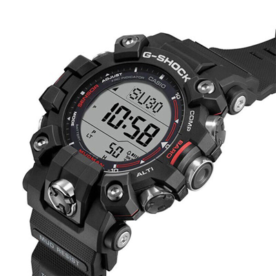 Pre-owned Casio G-shock Master Of Gw-9500-1jf Mudman Radio Solar Carbon Guard Men Watch