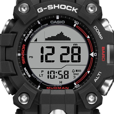 Pre-owned Casio G-shock Master Of Gw-9500-1jf Mudman Radio Solar Carbon Guard Men Watch