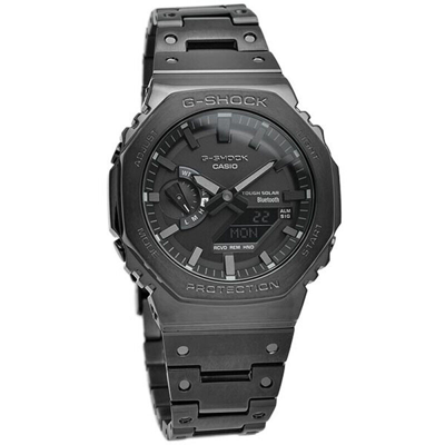 Pre-owned Casio G-shock Gm-b2100bd-1ajf Black Metal Case/band Solar Bluetooth Men Watch Jp
