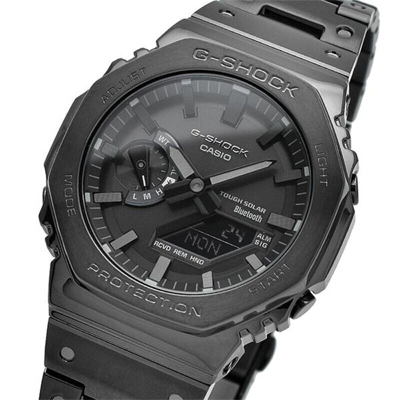 Pre-owned Casio G-shock Gm-b2100bd-1ajf Black Metal Case/band Solar Bluetooth Men Watch Jp