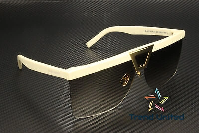 Pre-owned Saint Laurent Sl 537 Palace 002 Rectangular Ivory Brown 99 Mm Women's Sunglasses