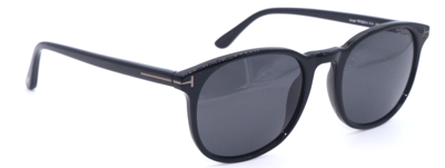 Pre-owned Tom Ford Ansel Tf 858-n 01a Polished Black/grey Lens Authentic Sunglasses 53-20 In Gray