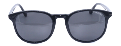 Pre-owned Tom Ford Ansel Tf 858-n 01a Polished Black/grey Lens Authentic Sunglasses 53-20 In Gray