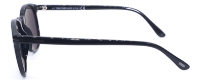 Pre-owned Tom Ford Ansel Tf 858-n 01a Polished Black/grey Lens Authentic Sunglasses 53-20 In Gray
