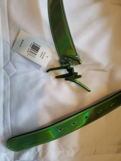 Pre-owned Giuseppe Zanotti Eau2008003 Green Leather Fashion Belt $520 One Size